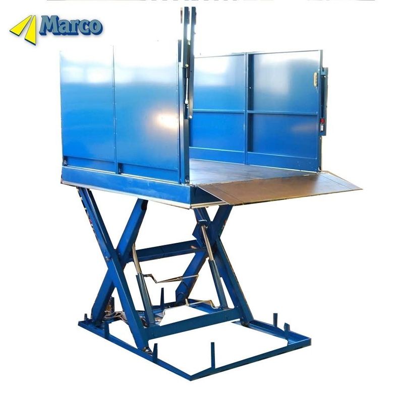 Hydraulische ladingdocklifttafel met twin boom barrière lading flappen en handgrepen Aanpassing